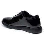 Belvedere Men's Shoes Maxim Wingtip Rich Patent Leather Black Sneaker