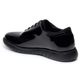 Belvedere Men's Shoes Maxim Wingtip Rich Patent Leather Black Sneaker