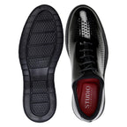 Belvedere Men's Shoes Maxim Wingtip Rich Patent Leather Black Sneaker