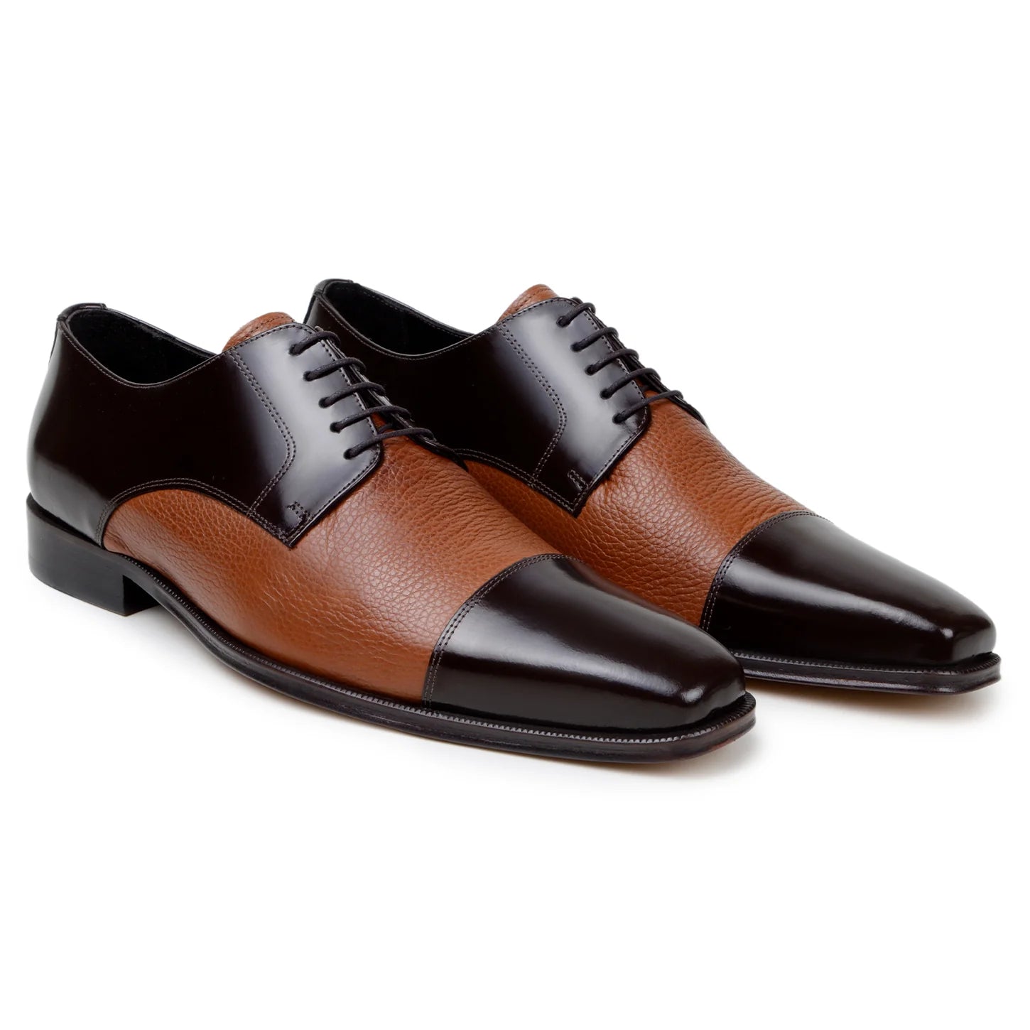 Belvedere Studio Alexander Genuine Italian Deerskin Derby Brown / Tan