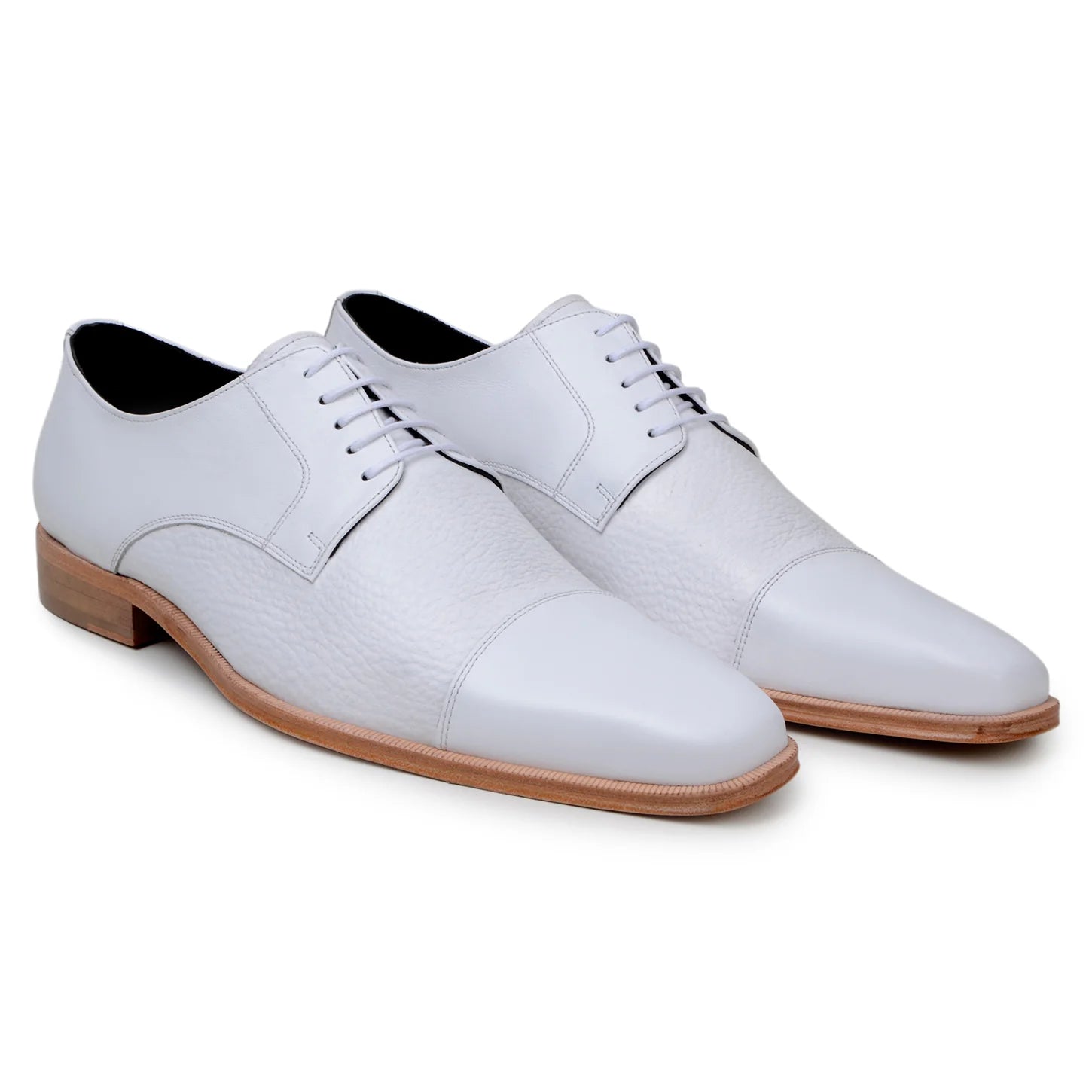Belvedere Studio Men's Dress Shoes Alexander Deerskin Leather White