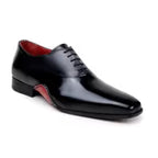 Belvedere Shoes Nero Italian Calf Leather Dressy Lace Up Black/Red