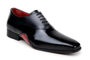 Belvedere Shoes Nero Italian Calf Leather Dressy Lace Up Black/Red