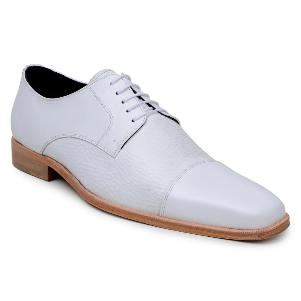 Belvedere Studio Men's Dress Shoes Alexander Deerskin Leather White