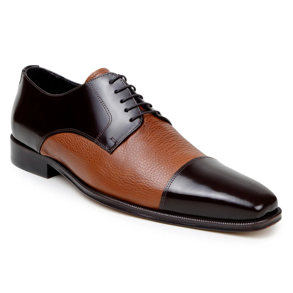 Belvedere Studio Alexander Genuine Italian Deerskin Derby Brown / Tan