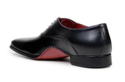 Belvedere Shoes Nero Italian Calf Leather Dressy Lace Up Black/Red