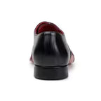 Belvedere Shoes Nero Italian Calf Leather Dressy Lace Up Black/Red
