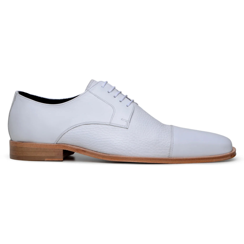 Belvedere Studio Men's Dress Shoes Alexander Deerskin Leather White