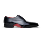 Belvedere Shoes Nero Italian Calf Leather Dressy Lace Up Black/Red