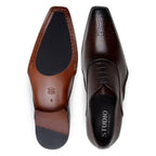 Belvedere Men's Shoes Saggio Opanka Italian Calf Leather Lace Up Tabacco