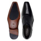 Belvedere Men's Shoes Saggio Opanka Italian Calf Leather Lace Up Black