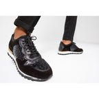 The Sopez Black Leather Men Sneaker