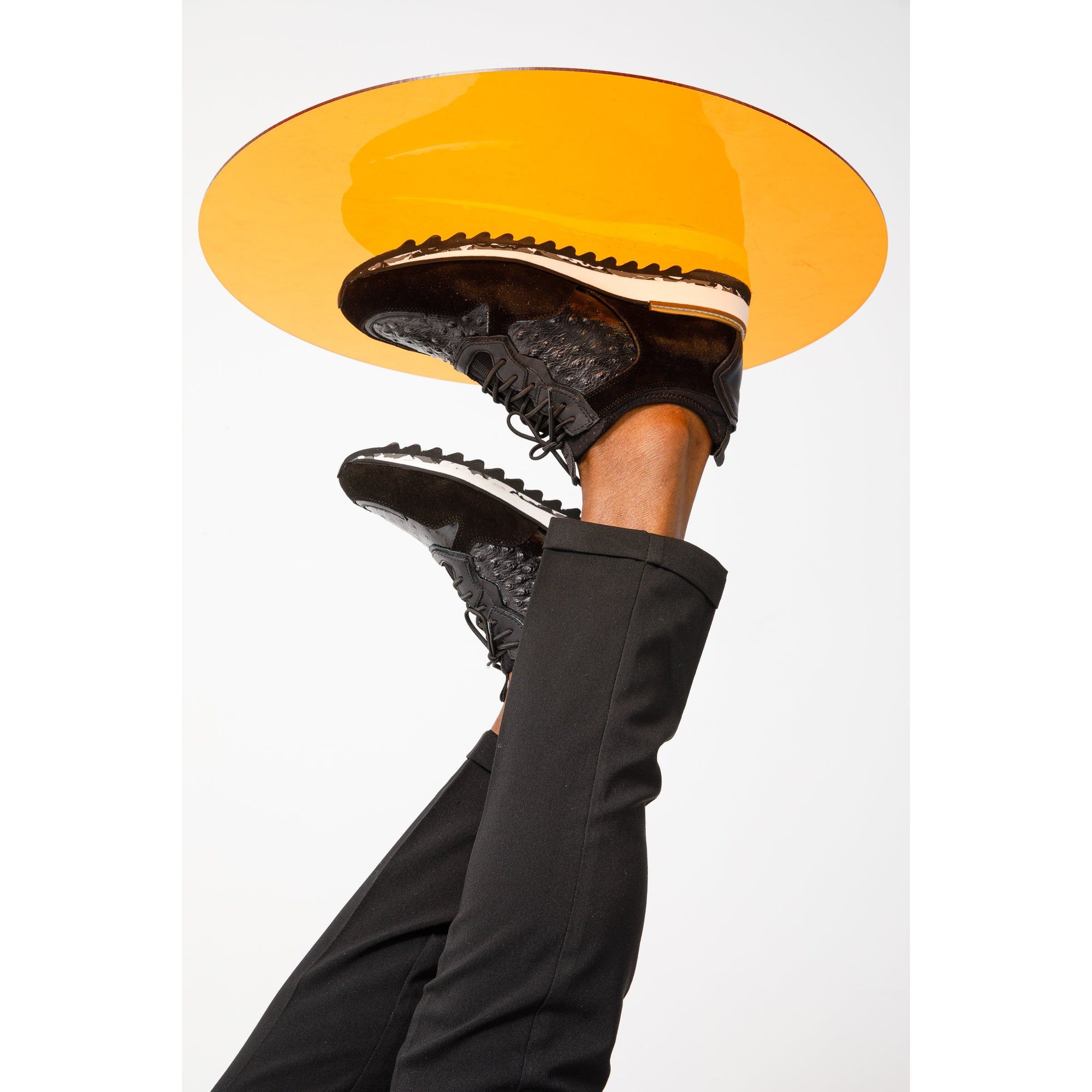 The Sopez Black Leather Men Sneaker
