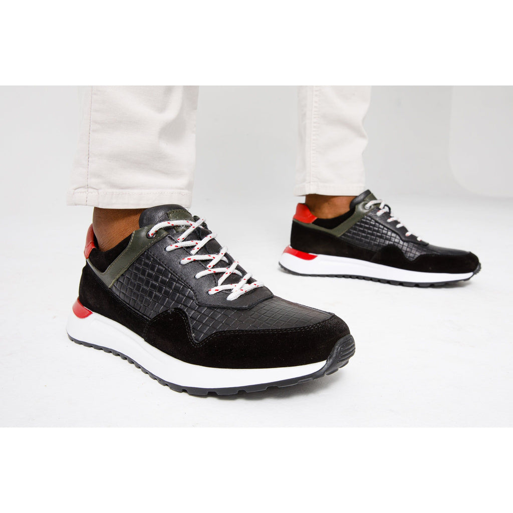 The Rakka Black & Red Leather Men Sneaker Final Sale!