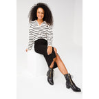 The Tuna Black Leather Mid Calf Women Boot