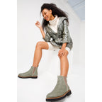The Luisina Green Handwoven Leather Ankle Boot Final Sale!