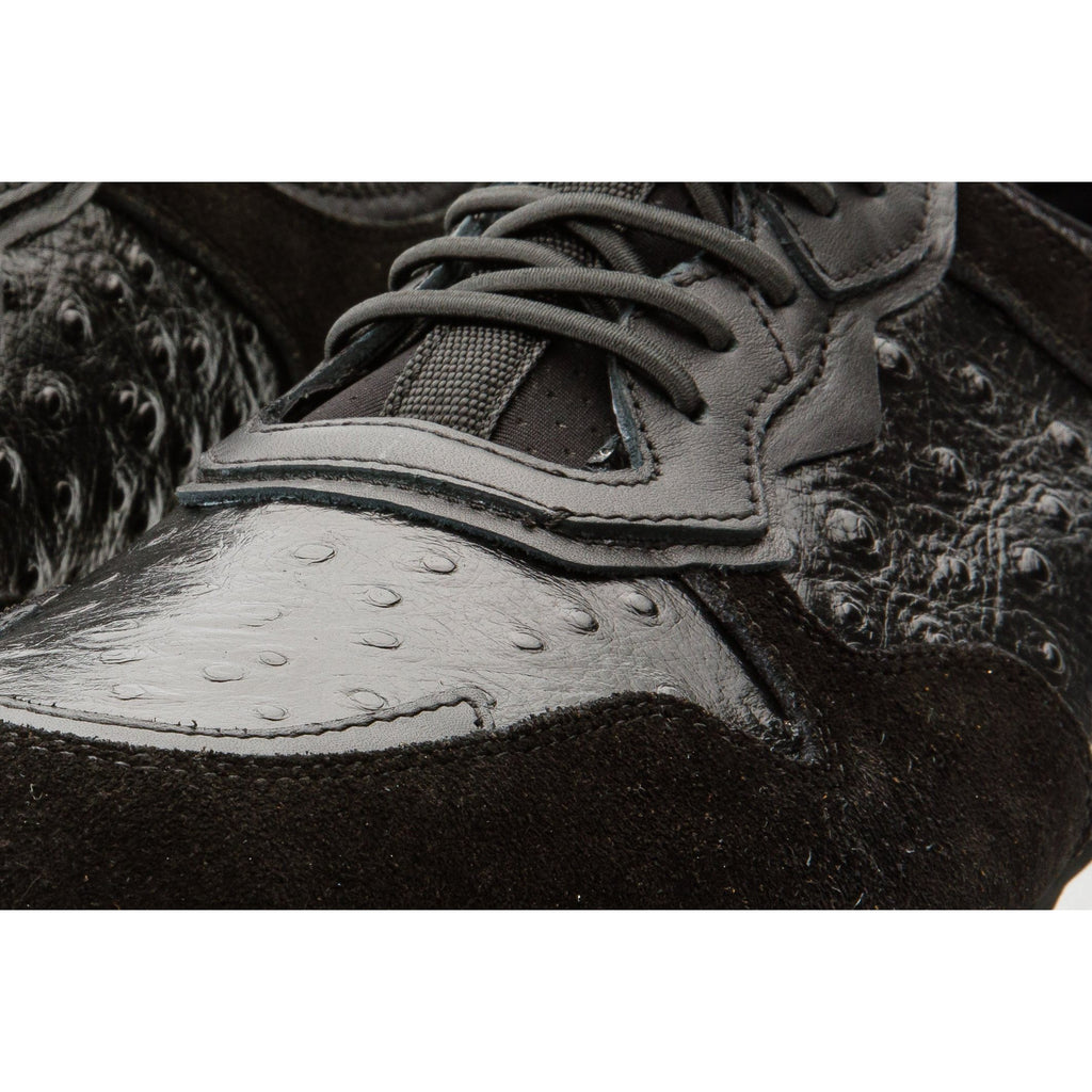 The Sopez Black Leather Men Sneaker