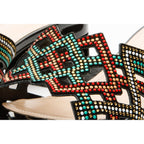 The Palma Black Glitter Leather Block Heel Women Sandal