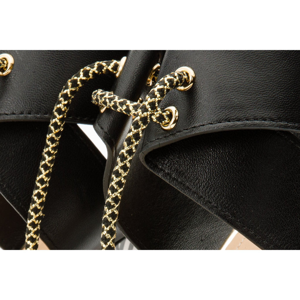 The Bloke Black Leather Ankle Strap Women Sandal