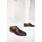 The Meram Black Leather Tassel Slip-On Loafer Men Shoe