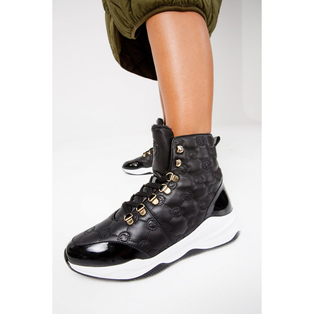 The Cambridge Black Quilted Leather Ankle Women Boot Final Sale!