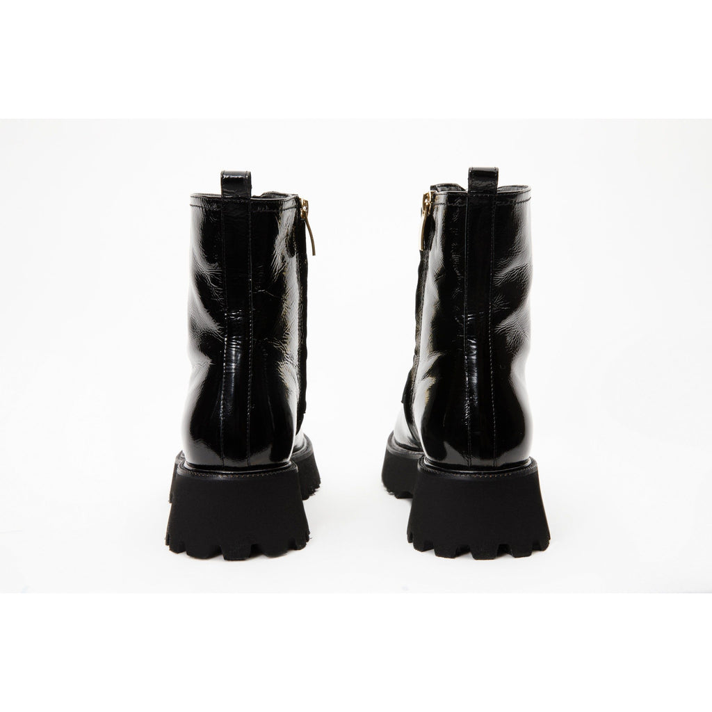 The Ottawa Black Patent Leather Ankle Women Boot