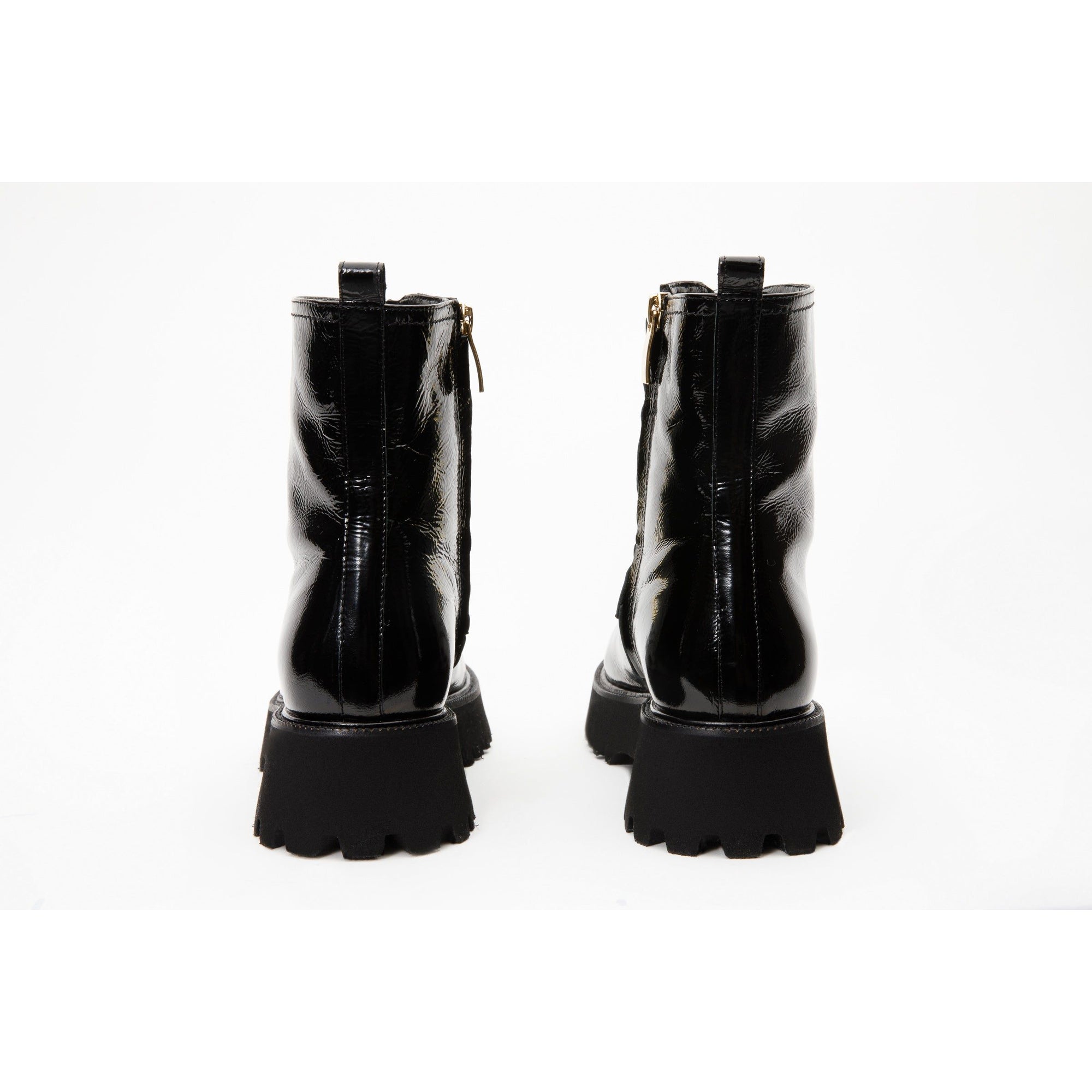 The Ottawa Black Patent Leather Ankle Women Boot