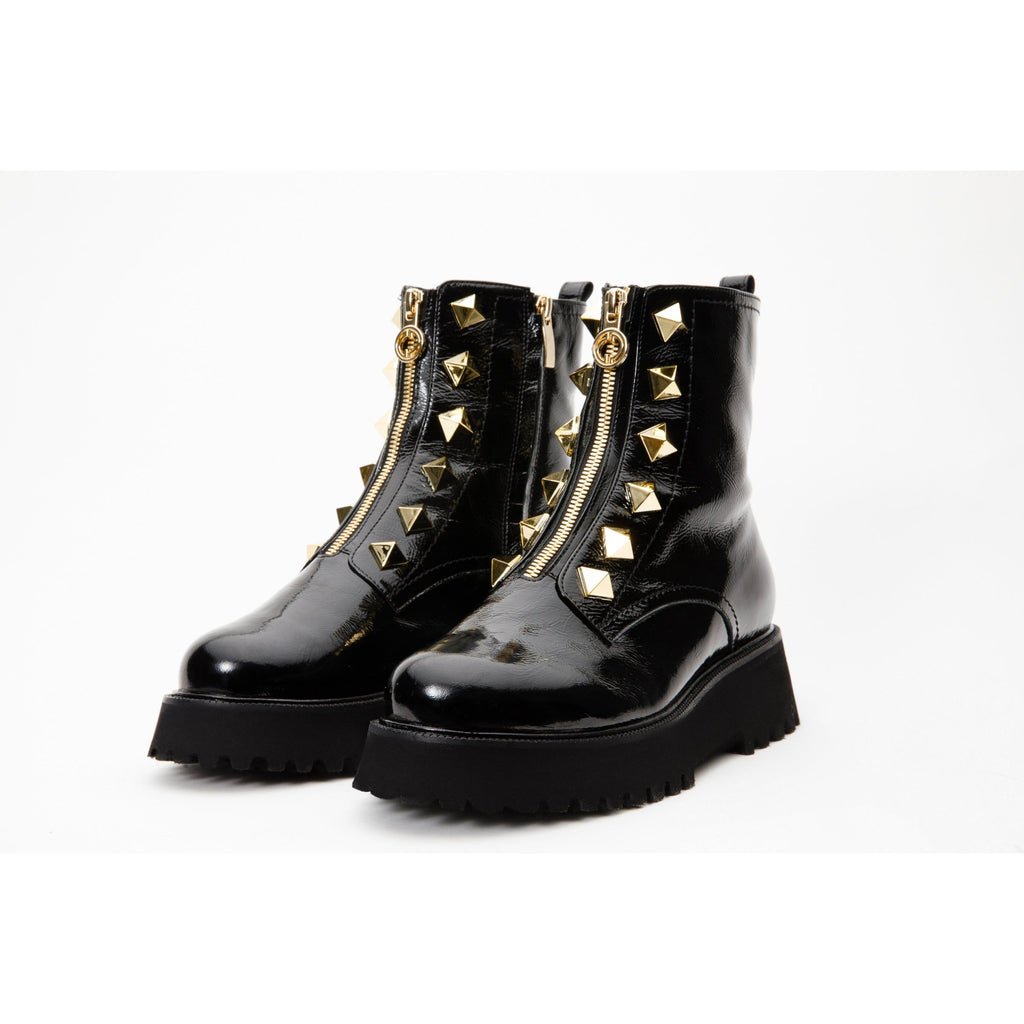 The Ottawa Black Patent Leather Ankle Women Boot