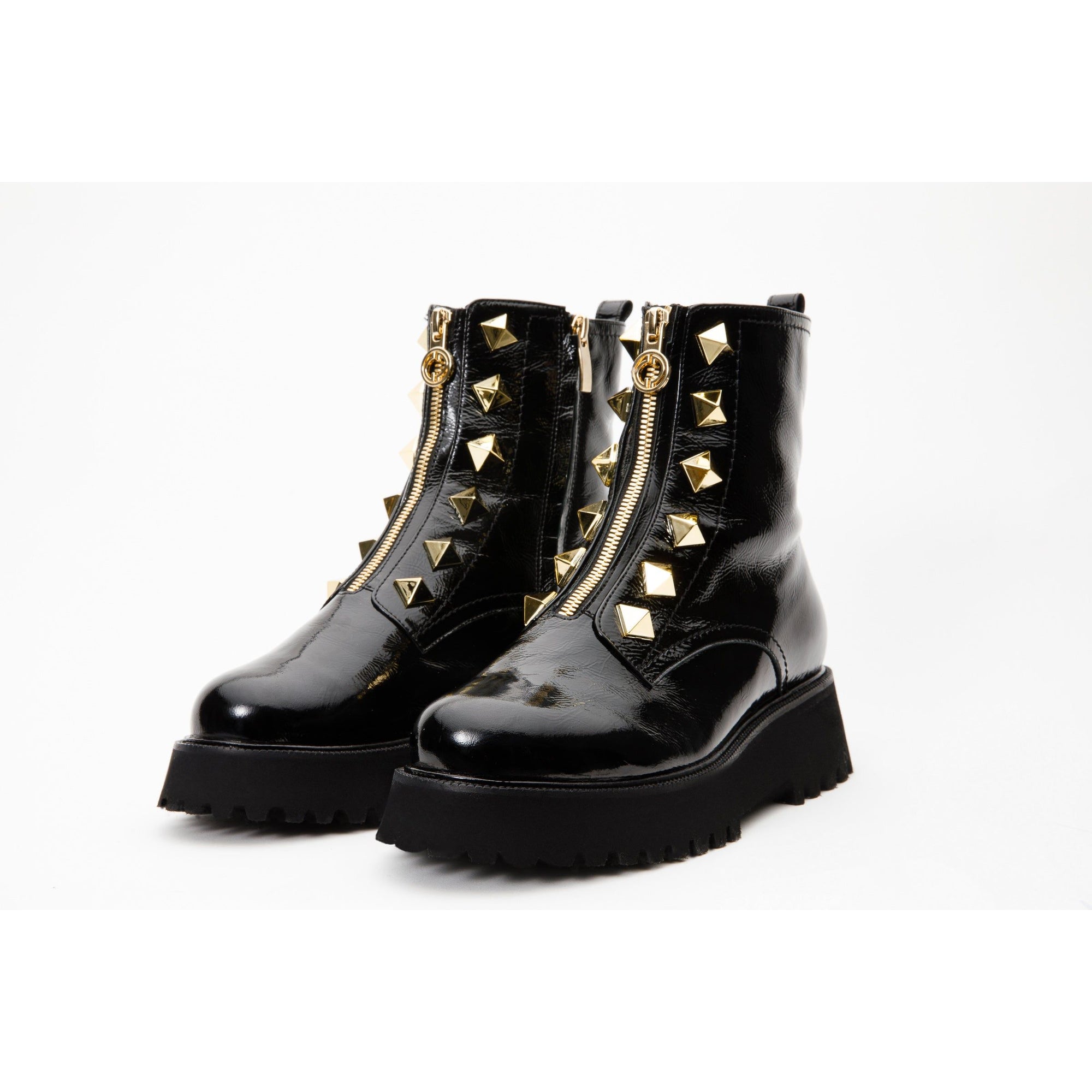 The Ottawa Black Patent Leather Ankle Women Boot