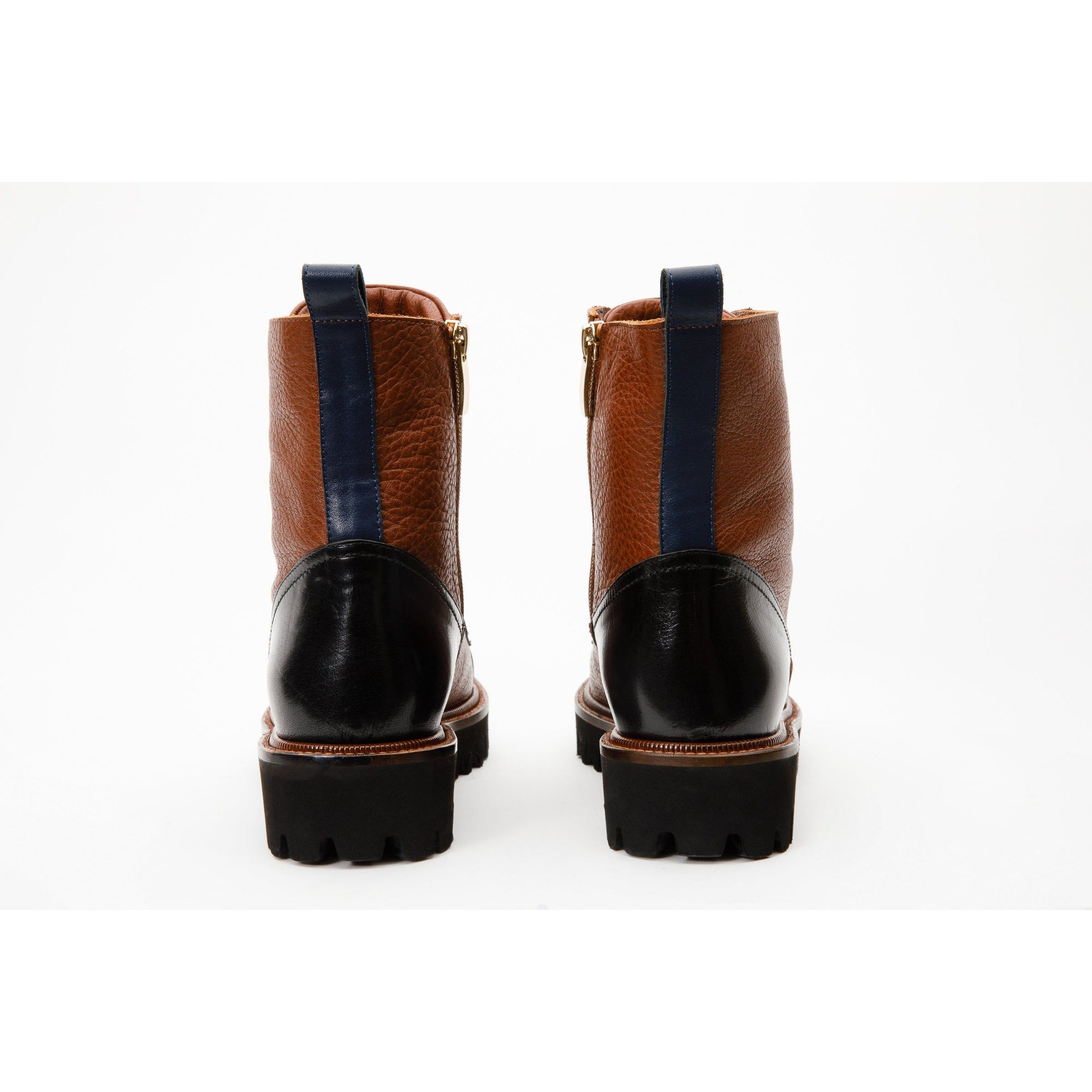 The Belgrad Brown  Leather Lace-Up Ankle Women Boot With a Side Zipper Final Sale!