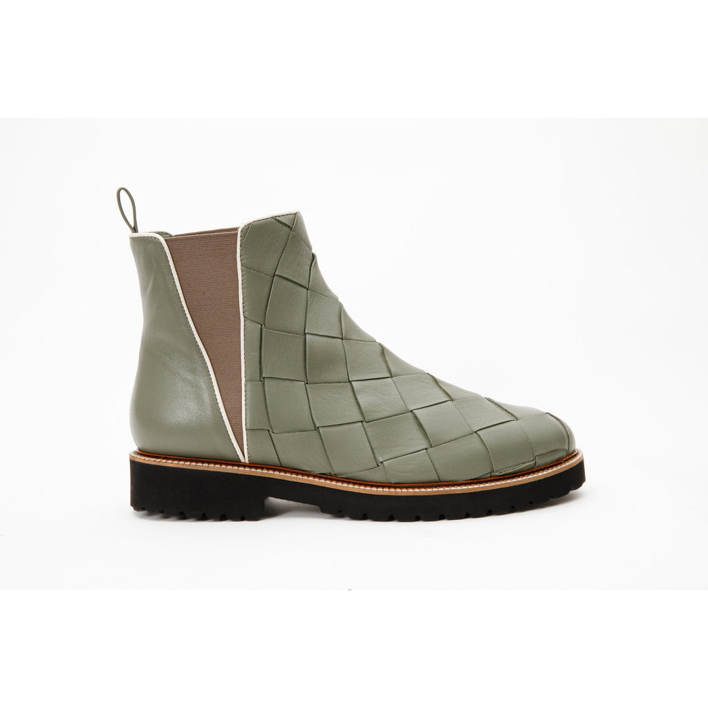 The Luisina Green Handwoven Leather Ankle Boot Final Sale!