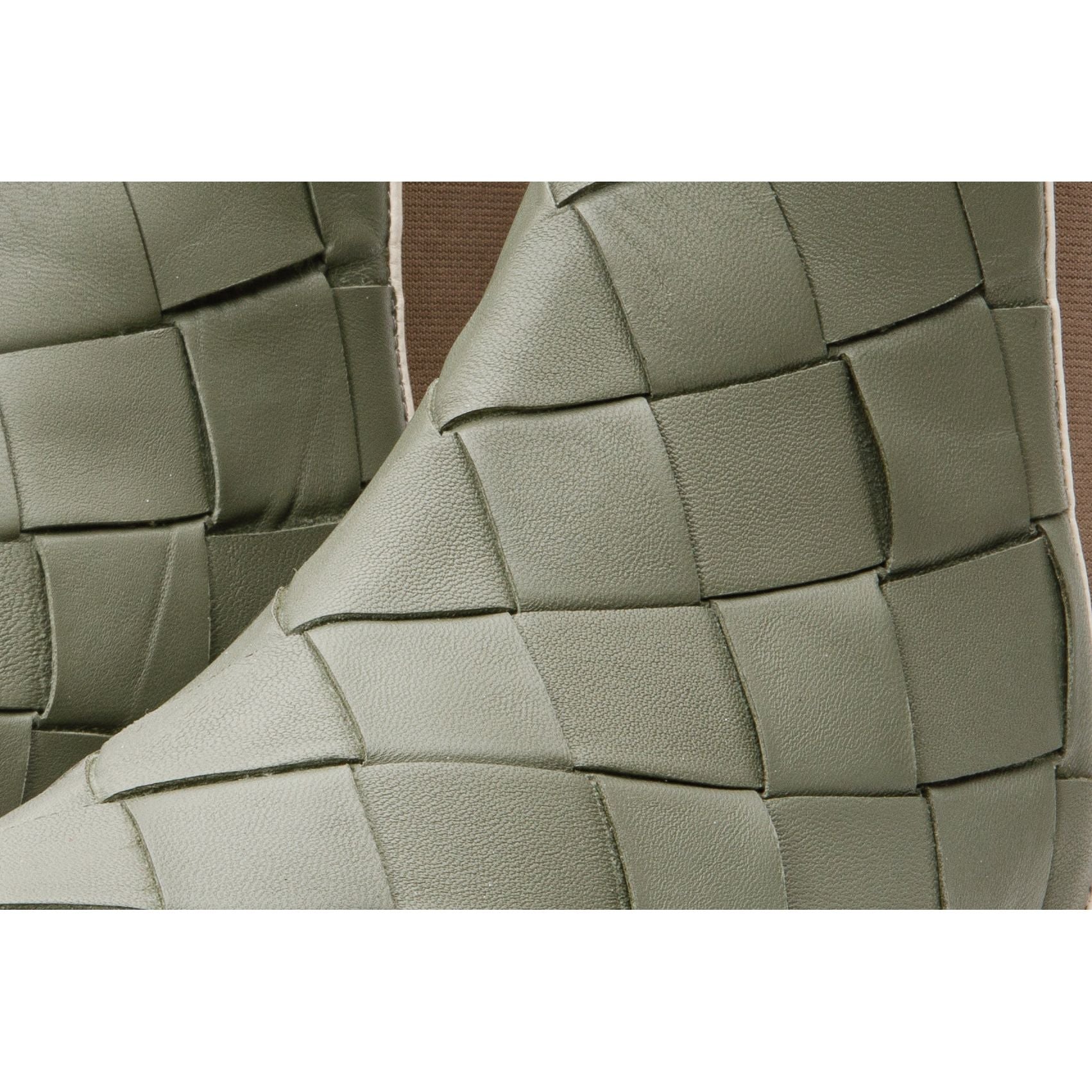 The Luisina Green Handwoven Leather Ankle Boot Final Sale!