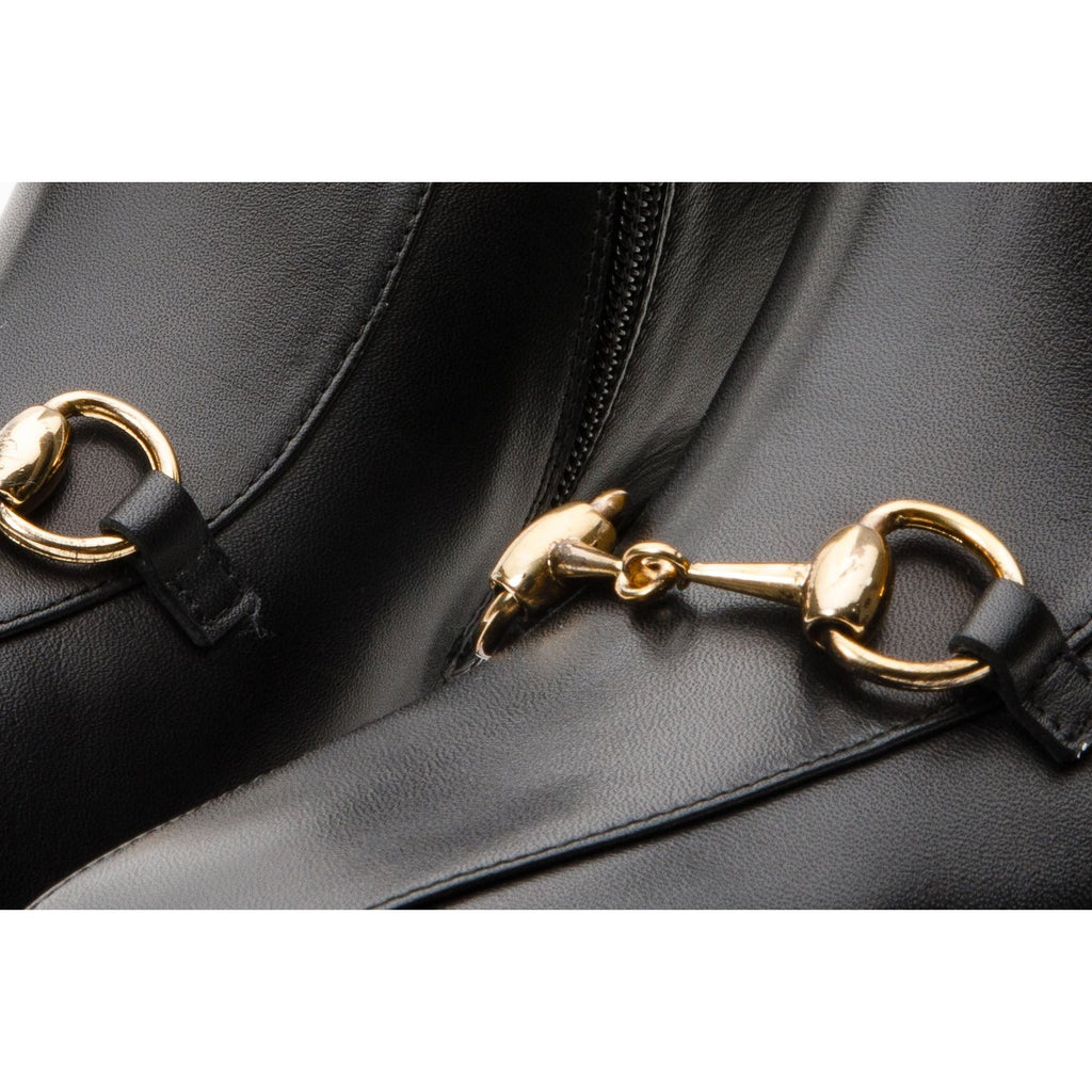 The Bukres Black Leather Block Heel Women Boot