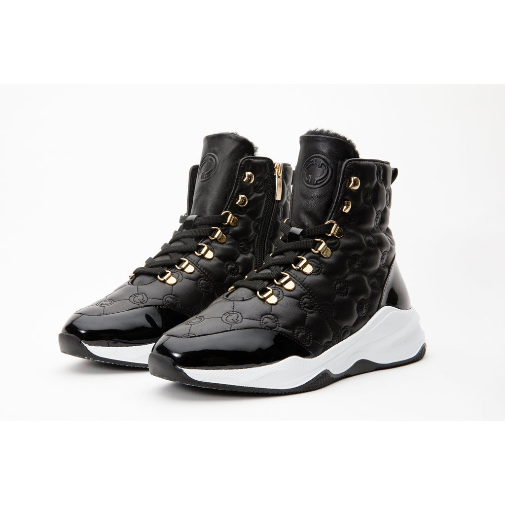 The Cambridge Black Quilted Leather Ankle Women Boot Final Sale!