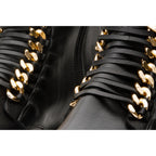 The Tuna Black Leather Mid Calf Women Boot