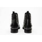 The Vuvulane Black Spike Leather Ankle Women Boot