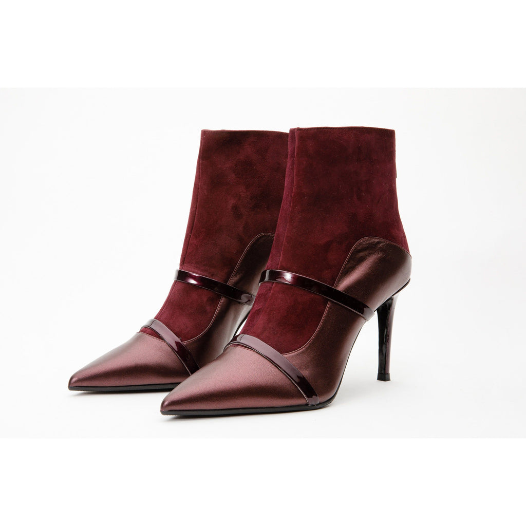 The Manila Burgundy Leather Ankle Women Boot