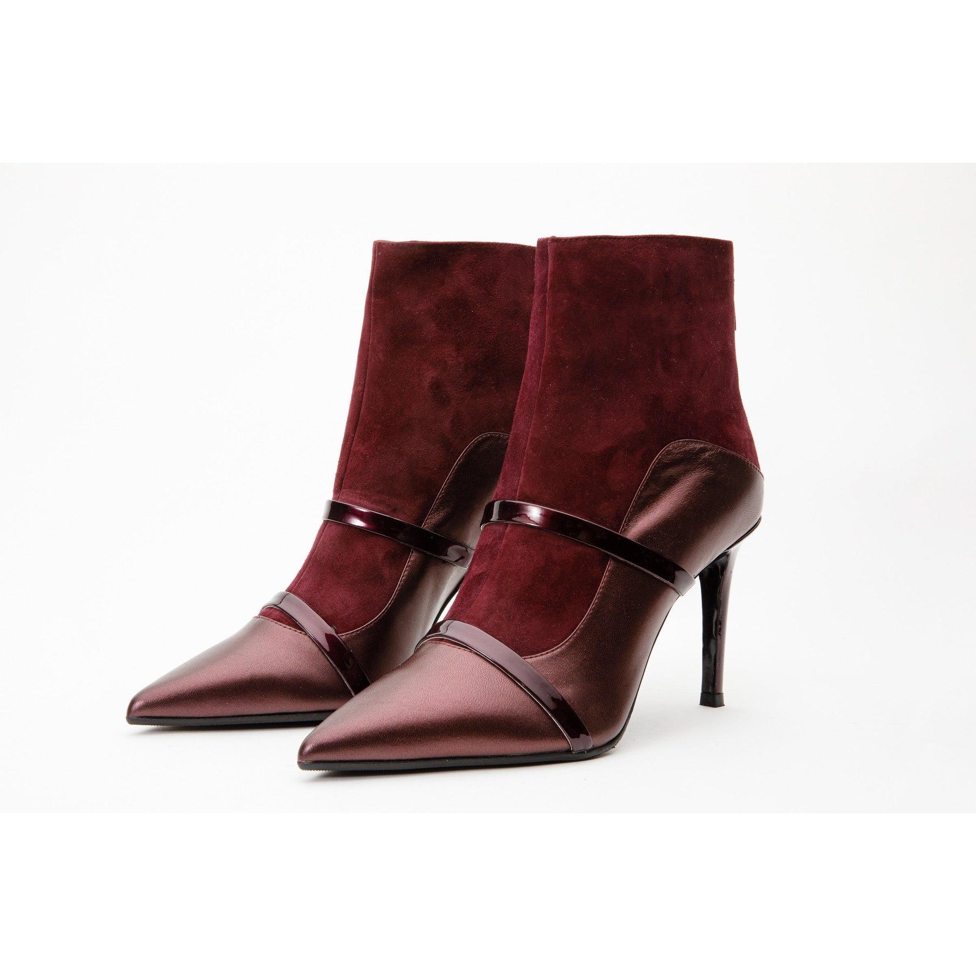 The Manila Burgundy Leather Ankle Women Boot