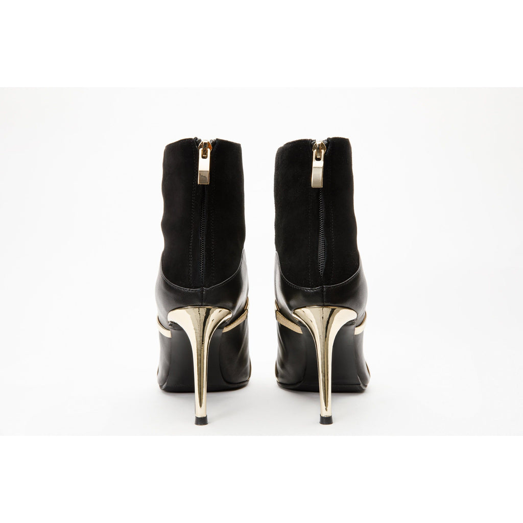 The Manila Black Leather Ankle Women Boot