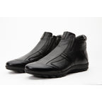 The Montreal Black Leather Casual Zip-Up Ankle Men Boot