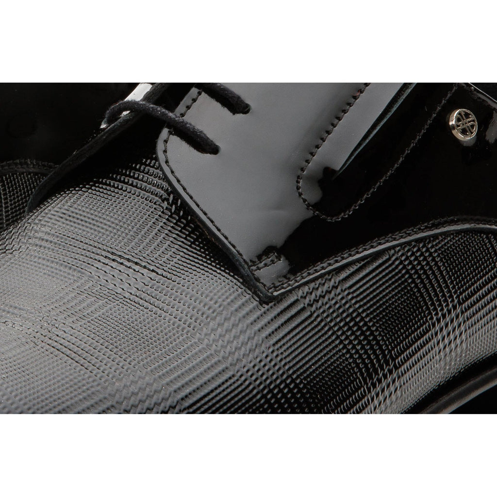 The San Severo Black Patent Leather Derby Men Shoe