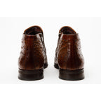 Vinci The Dallas Tan Leather Bit Ankle Zip-Up Dress Men Boot