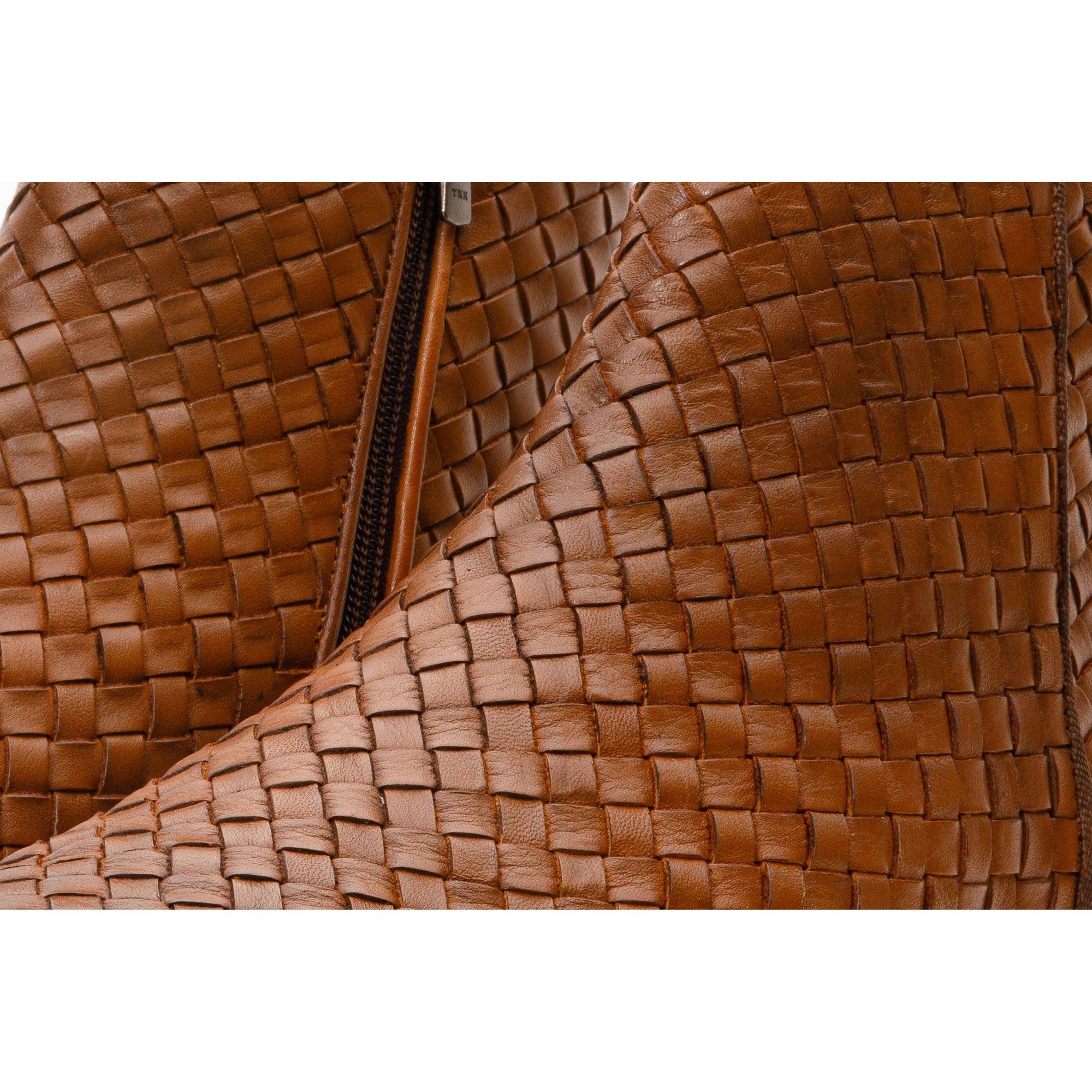 The Wellington Tan Handwoven Leather Men Boot with a Zipper Final Sale!