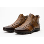 The Montreal Brown Leather Casual Zip-Up Ankle Men Boot