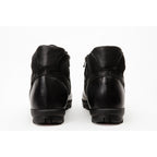 The Houston Leather Black Lace-Up Casual Men Boot with a Zipper