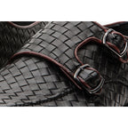 The Turan Black Woven Double Monk Strap Dress Men Shoe