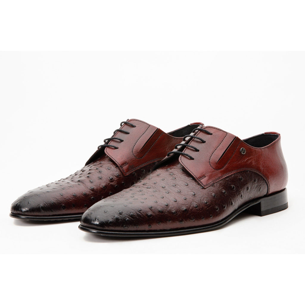 The Porto Alegre Burgundy Leather Derby Men Shoe