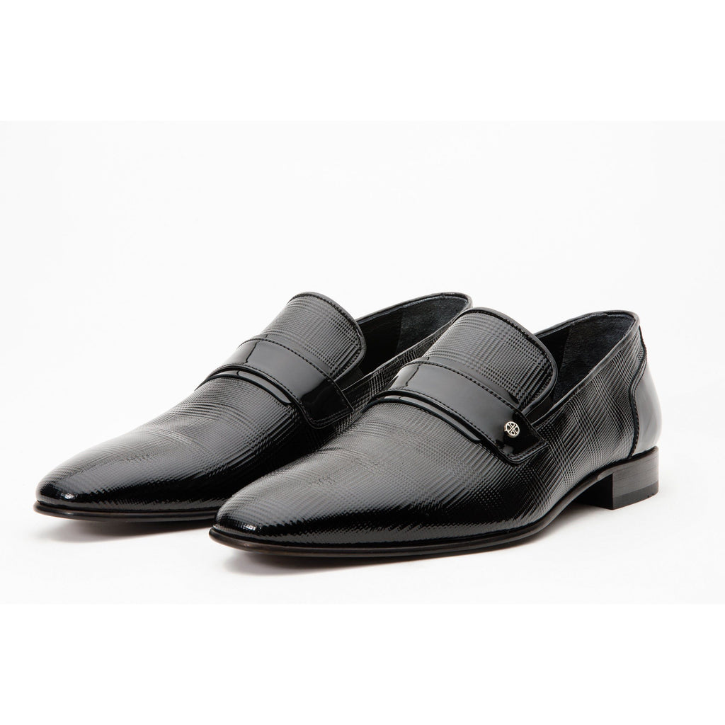 The Warsaw Men Shoe Black Leather Bit Loafer