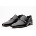 The Warsaw Men Shoe Black Leather Bit Loafer