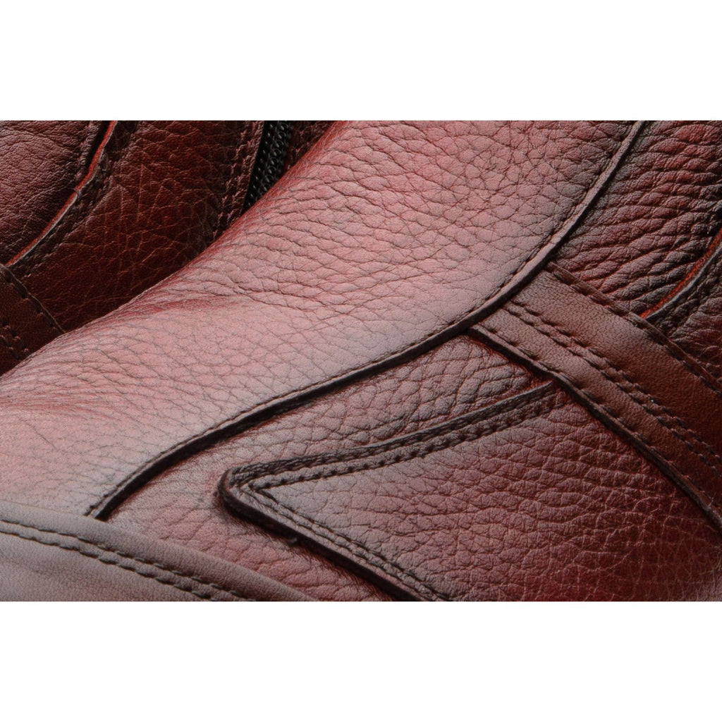 Vinci The Montreal Burgundy Leather Casual Zip-Up Ankle Men Boot